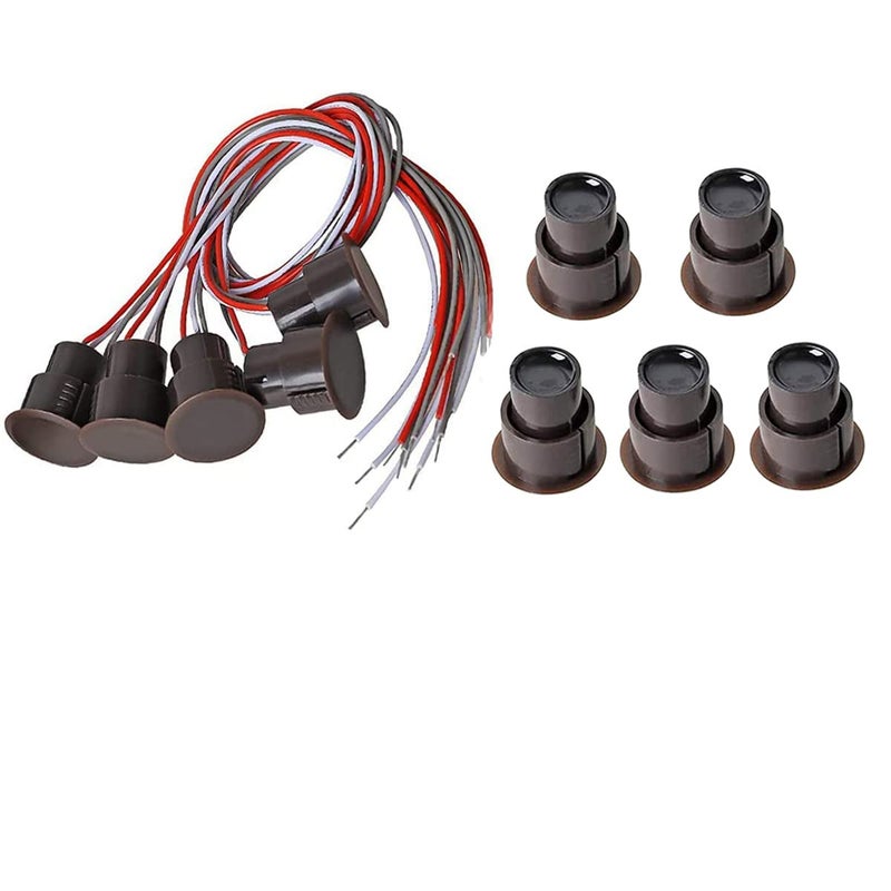 MEI Magnetic Reed Switch NC/NO Recessed Wired Door Window Alarm, Magneti Door Switch, Contact Sensor, for Home Security and Burglar Alarm Magnetic Reed Switch,Sets of 5 - Image 1